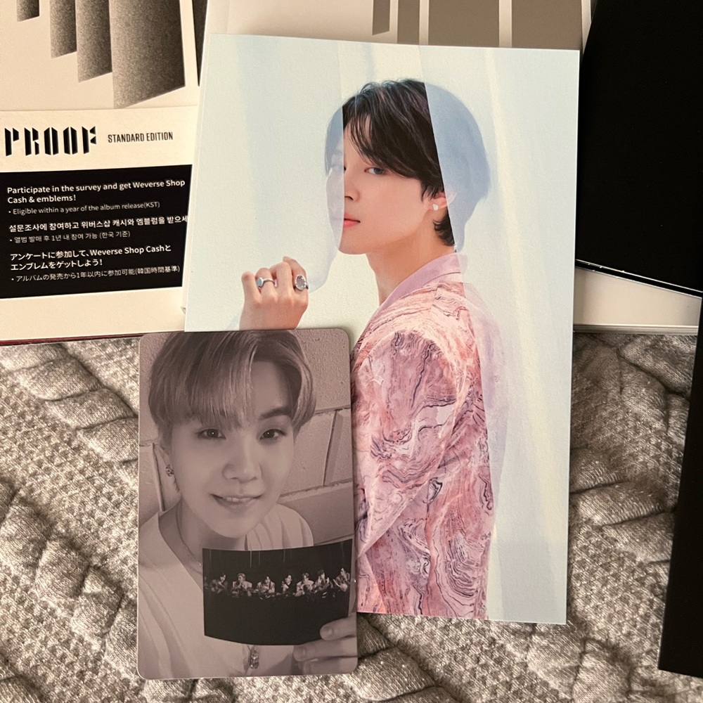 Official BTS Proof Album - Jimin post card & Yoongi photocard - Picture 2 of 5